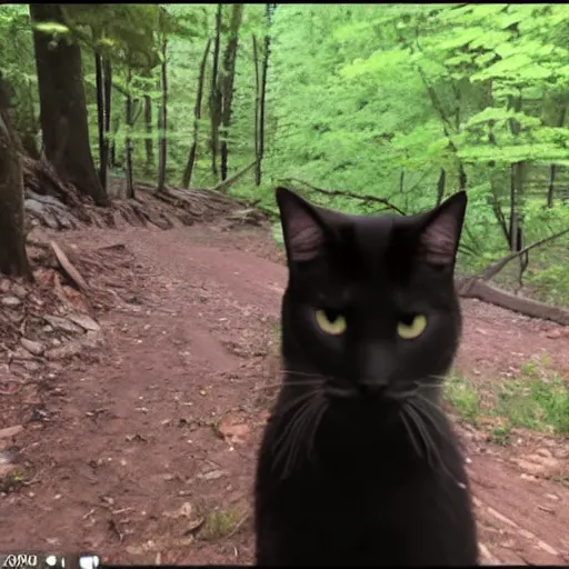 Image similar to trailcam footage of a catgirl