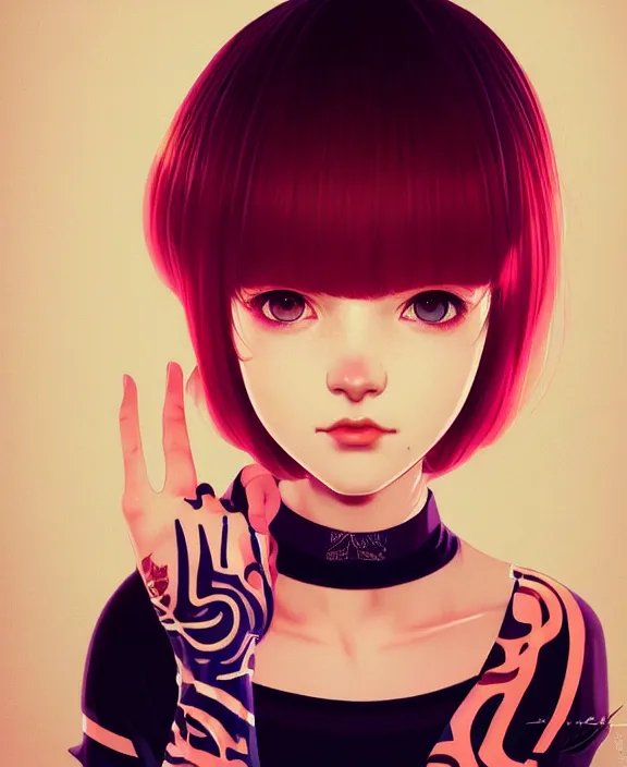 Image similar to a beautiful young british alternative music singer. optical illusion art by ilya kuvshinov lois van baarle ross tran range murata artgerm katsuhiro otomo norman rockwell. highly detailed intricately sharp focus mystically trending deviantart, pinterest, vogue italia, unreal engine 5, 4 k uhd image