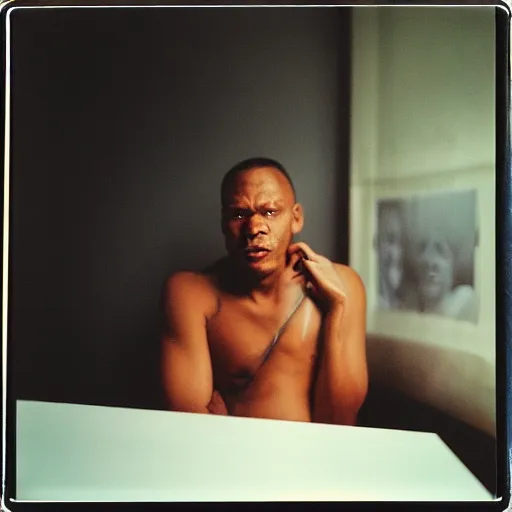 Image similar to ltj bukem, portrait, polaroid, 9 0 s, by nan goldin