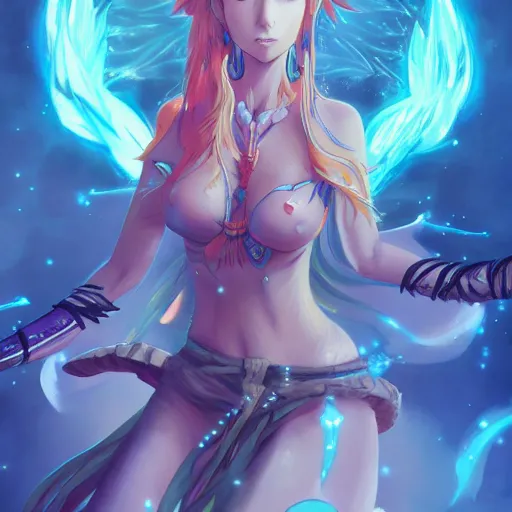 Image similar to anime portrait of Nami as a shaman yedi using dark force to eliminate trump as an anime antagonist by Stanley Artgerm Lau, WLOP, Rossdraws, James Jean, Andrei Riabovitchev, Marc Simonetti, and Sakimichan, trending on artstation