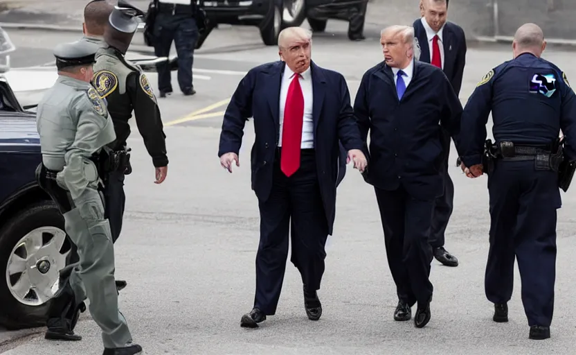 Image similar to trump being arrested by the fbi