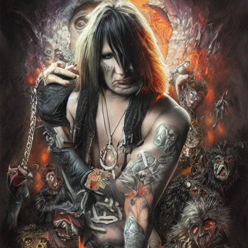 Prompt: motley crue, elegant intricate digital painting artstation concept art by mark brooks and brad kunkle detailed