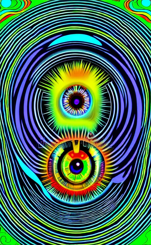 Image similar to psychedelic eye close up, white background, vector art, illustration by frank frazetta and alex grey