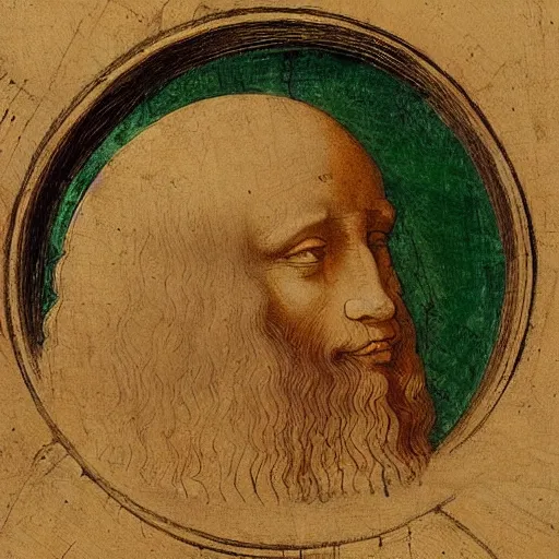Image similar to a painting by Leonardo Da Vinci of Earth