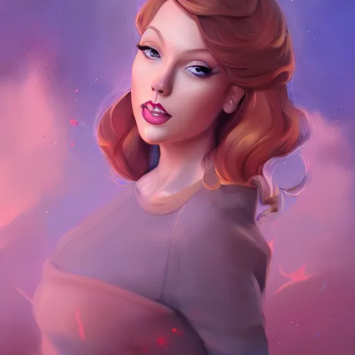 Image similar to a portrait of a beautiful april o'neil and taylor swift, art by lois van baarle and loish and ross tran and rossdraws and sam yang and samdoesarts and artgerm and saruei and disney, digital art, highly detailed, intricate, sharp focus, trending on artstation hq, deviantart, unreal engine 5, 4 k uhd image