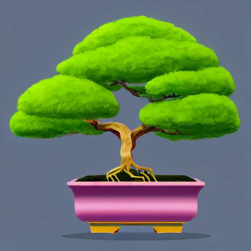 Prompt: bonsai oak! tree but minimalistic concept art by frank stella gilleard james whalen tom, colorful, soft light, trending on artstation, minimalism