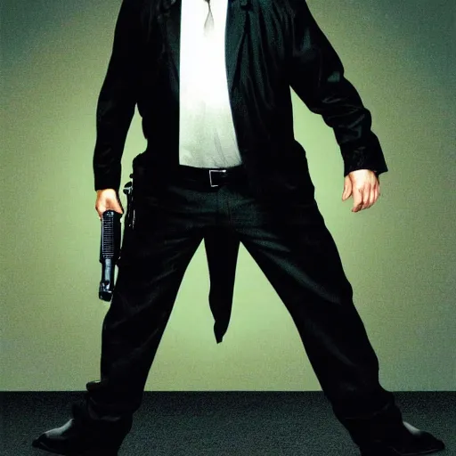 Prompt: Toby Flenderson as neo in the matrix, full body shot