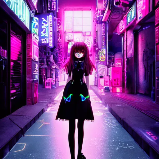 Neko Anime Girl In Cyberpunk City Live Wallpaper - MoeWalls