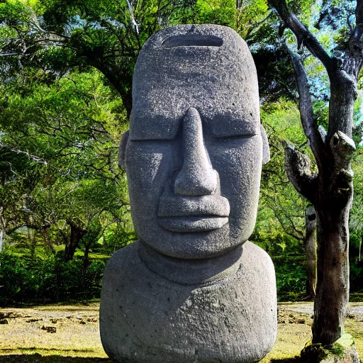 Image similar to moai statue that looks like benjamin netanyahu's face