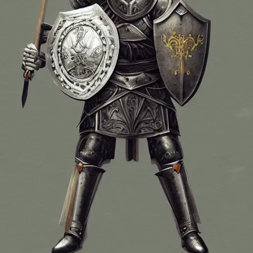 Depict a heroic knight templar clad in armor, wielding a sword, or holding  the iconic templar emblem. also depict a second person as a modern day  scholar holding a book and a