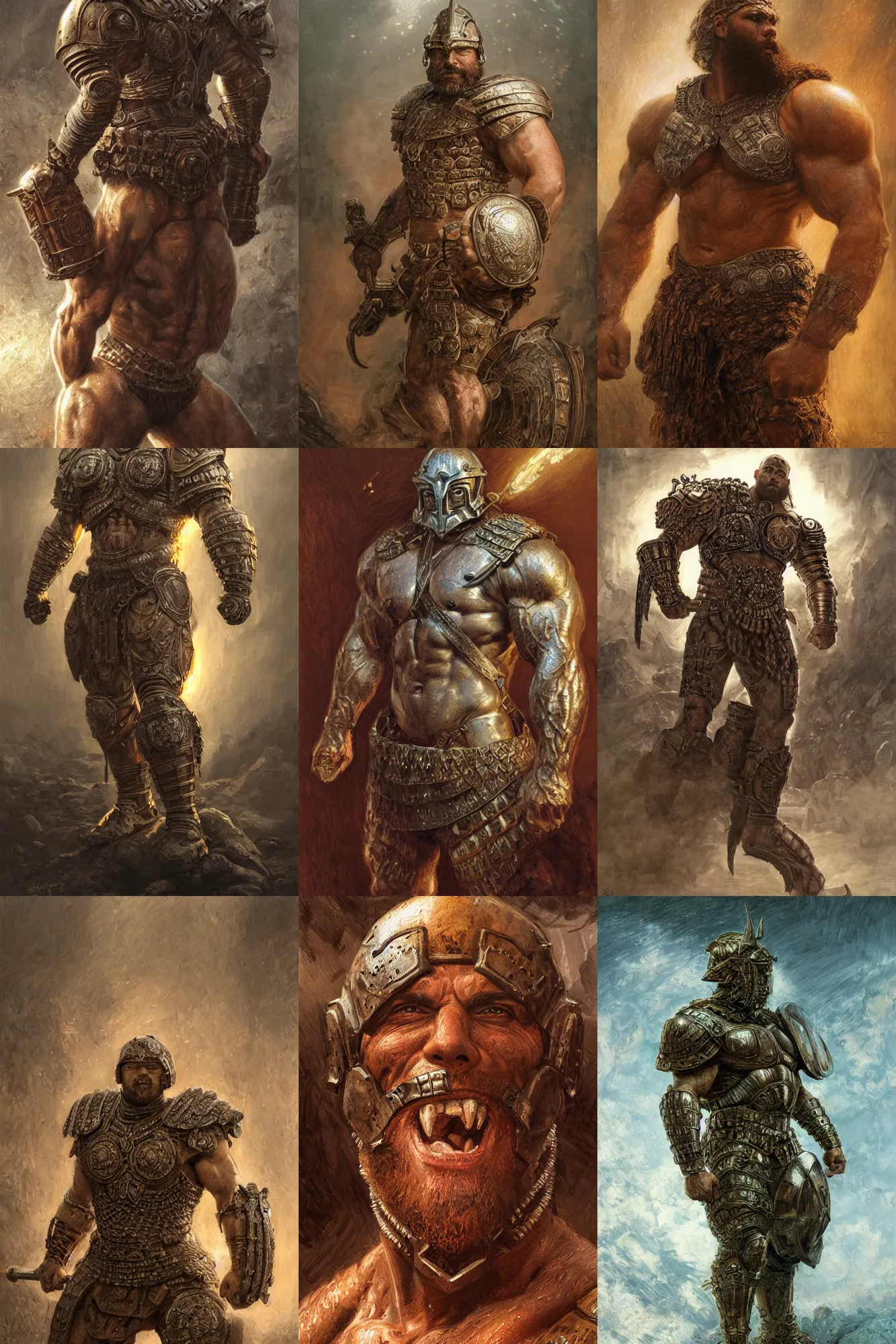 Prompt: portrait of an armoured spartan bodybuilder posing ultra realistic illustration, a hulking herculean gigachad, brown beard, intricate, highly detailed, digital painting, artstation, radiant light, caustics, war hero, psychedelic dmt, concept art, smooth, sharp focus, by gaston bussiere, bayard wu, giger, maxim verehin