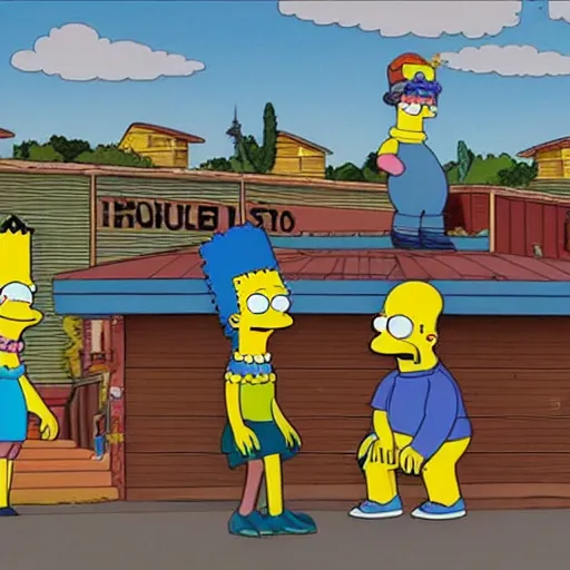 Prompt: The Simpsons in a favela