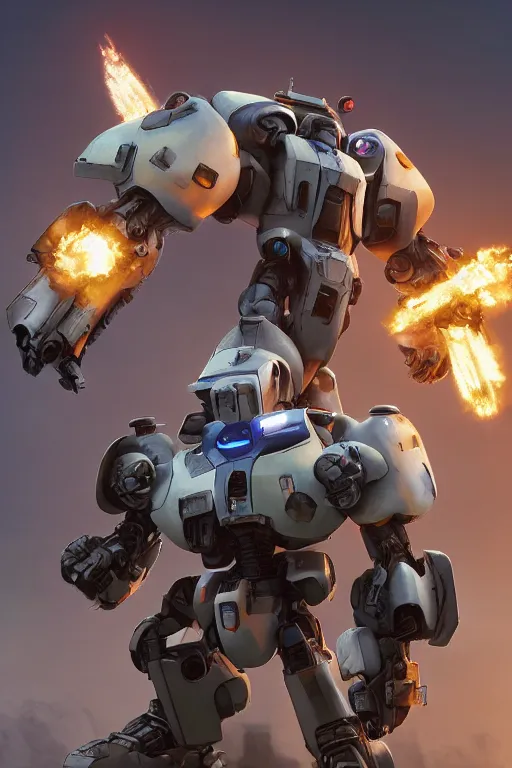 Image similar to mechwarrior 5 : mercenaries mech megaman transformer robot boss tank engine game octane render, 4 k, hd 2 0 2 2 3 d cgi rtx hdr style chrome reflexion glow fanart, global illumination ray tracing hdr fanart arstation by ian pesty by jesper ejsing pixar and disney unreal zbrush central hardmesh