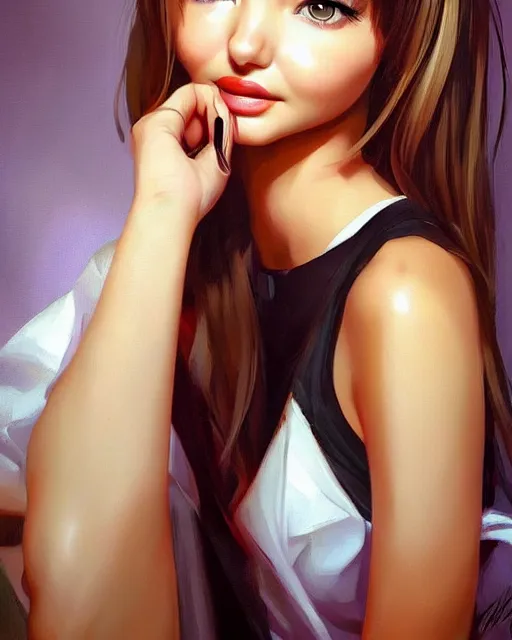 Prompt: portrait of Miranda Kerr as Anime girl cute-fine-face, full body! pretty face, realistic shaded Perfect face, fine details. Anime. realistic shaded lighting by Ilya Kuvshinov Giuseppe Dangelico Pino and Michael Garmash and Rob Rey