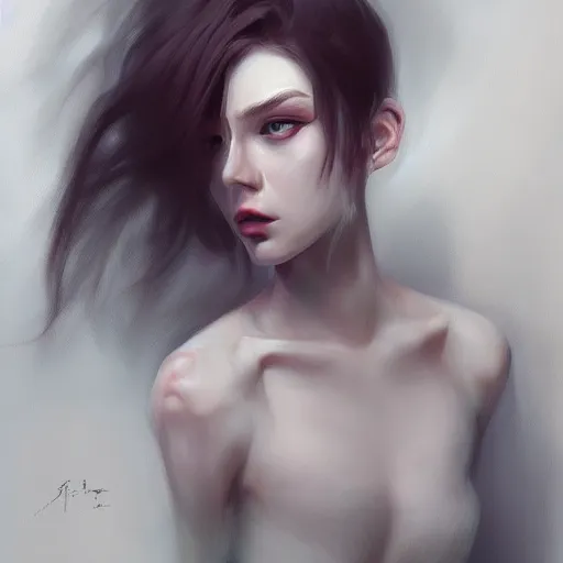 Image similar to The female in style of Svetlana Tigai, yanjun cheng, devian art, alexandr gaitota, sam yang, ghost blade art, realistic, cinematic, highly detailed, intricate