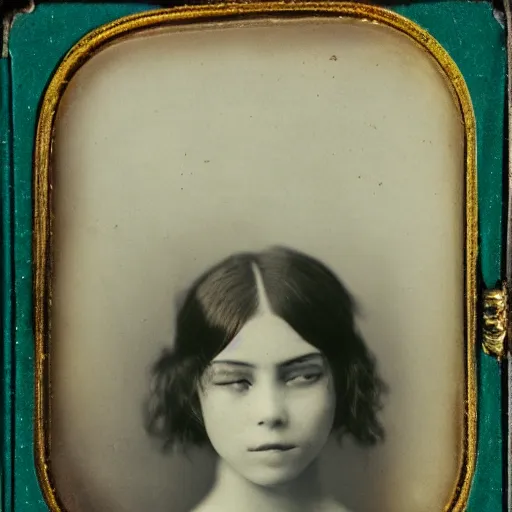 Image similar to daguerreotype ambrotype of a young courtesan very intricate, highly detailed,