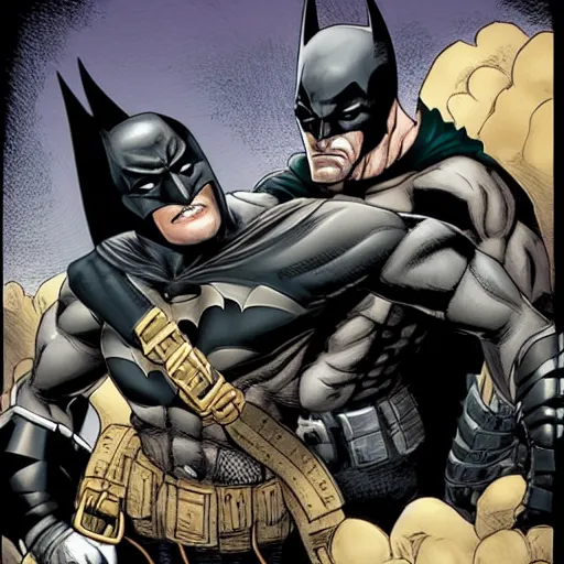 Prompt: batman putting bane in an armbar.