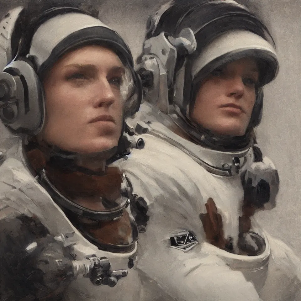 Image similar to astronaut wearing a headphone, beautiful, cinematic, art by jeremy lipking