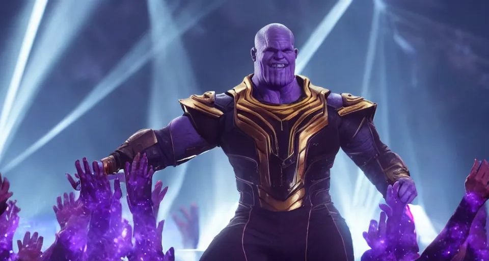 Image similar to thanos performing in the eurovision