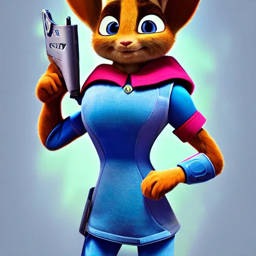 Image similar to judy hopps as a real woman portrait