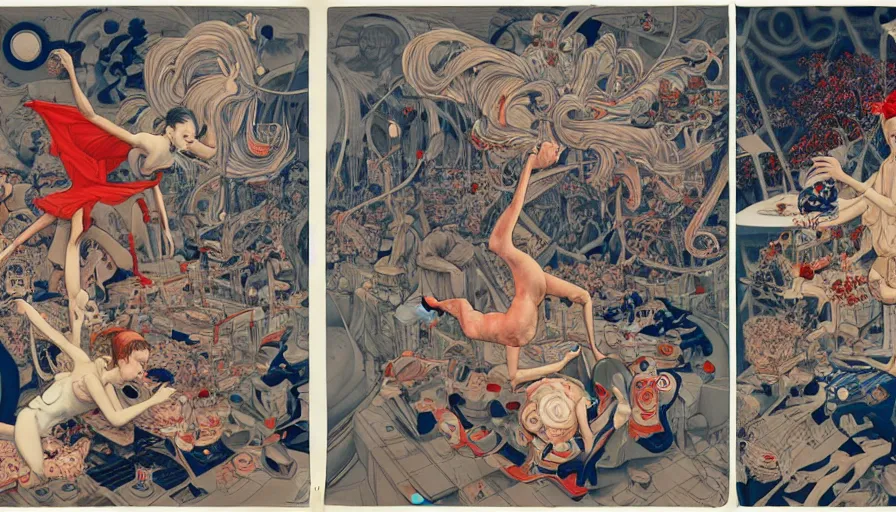 Image similar to the two complementary forces that make up all aspects and phenomena of life, by james jean,