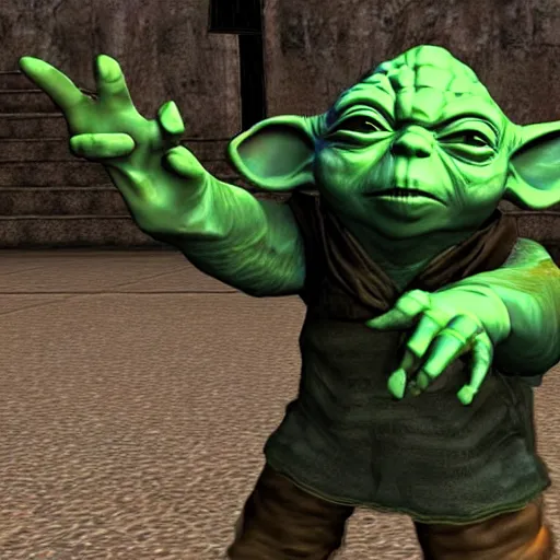 Prompt: yoda in quake 3 arena