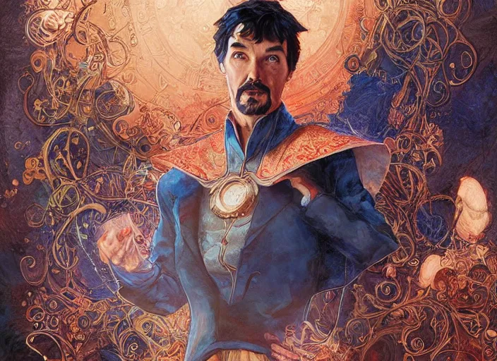 Prompt: a highly detailed presedential portrait of stephen strange, james gurney, james jean