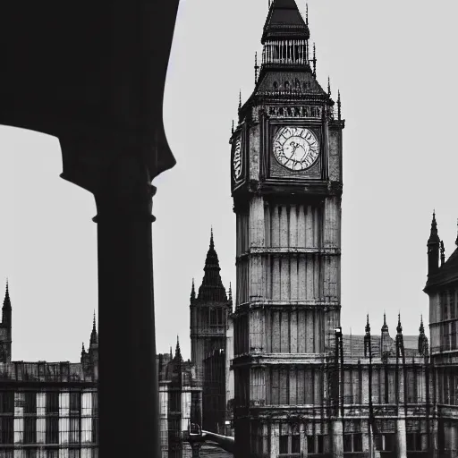 Image similar to Photograph of Emma Watson as Hermione Granger in front of Big Ben. Extremely detailed. Award winning. Cinematic. 4K. Lightroom.