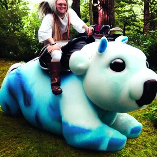 Prompt: dj porter robinson riding appa from avatar the last airbender