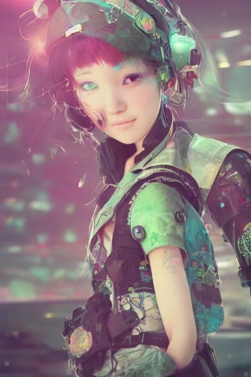 Image similar to solarpunk girl kawaii, ultra realistic, concept art, intricate details, highly detailed, photorealistic, octane render, 8 k