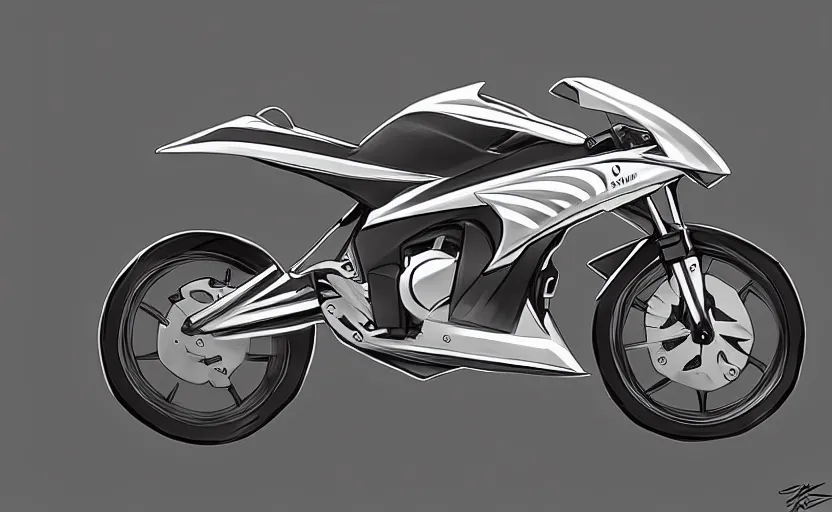 Prompt: 2 0 0 0 s yamaha sport motorcycle concept, sketch, art,