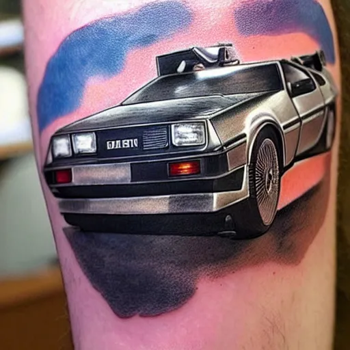 DeLorean Back to the Future Tattoo by DublinInk on DeviantArt