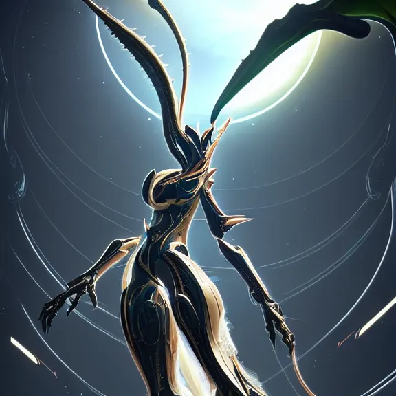 Image similar to highly detailed giantess shot exquisite warframe fanart, worms eye view, looking up at a giant 500 foot tall beautiful saryn prime female warframe, as a stunning anthropomorphic robot female dragon, looming over, posing elegantly, proportionally accurate, anatomically correct, sharp claws, two arms, two legs, camera close to the legs and feet, giantess shot, upward shot, ground view shot, leg and thigh shot, epic shot, high quality, captura, realistic, professional digital art, high end digital art, furry art, macro art, giantess art, anthro art, DeviantArt, artstation, Furaffinity, 3D realism, 8k HD render, epic lighting, depth of field