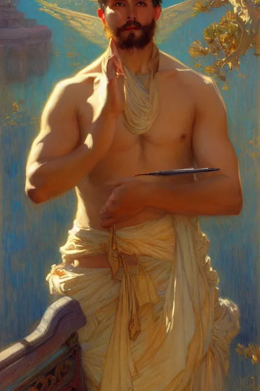 Image similar to male, taoism, painting by gaston bussiere, greg rutkowski, j. c. leyendecker, artgerm