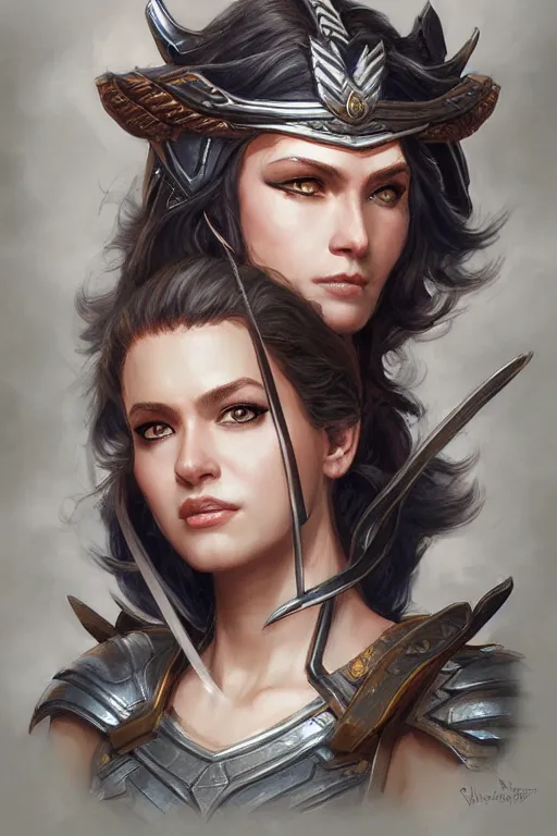 Image similar to amazon valkyrie athena, d & d, fantasy, portrait, highly detailed, headshot, digital painting, trending on artstation, concept art, sharp focus, illustration, art by artgerm and greg rutkowski and magali villeneuve