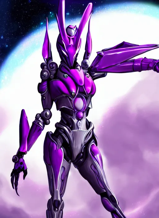 Prompt: cinematic body shot, galactic sized proportional stunning beautiful hot female warframe, sleek mecha goddess dragon head, metal ears, led purple eyes, smooth fuschia skin, smooth silver armor, floating in space, holding a galaxy, epic proportions, epic size, epic scale, furry art, dragon art, giantess art, warframe fanart, furaffinity, octane