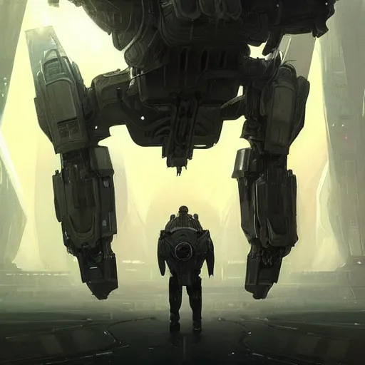 Image similar to scifi art by Greg Rutkowski, a man in wearing a futuristic tactical gear, activating the ship's self-destruct sequence, claustrophobic and futuristic environment, detailed and intricate environment, high technology, highly detailed portrait, digital painting, artstation, concept art, smooth, sharp foccus ilustration, Artstation HQ.