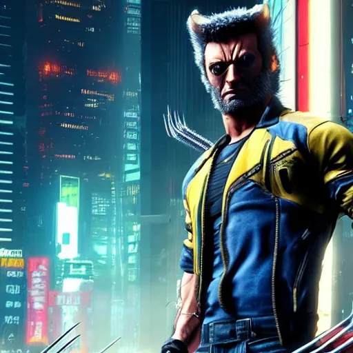 Image similar to wolverine in cyberpunk 2 0 7 7, in game screenshot