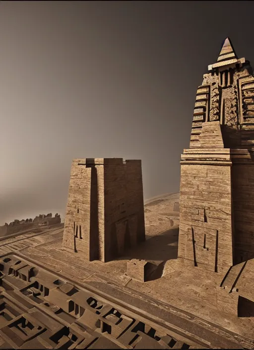 Image similar to a mixture of aztec and egyptian architecture castle, in the style of paul chadeisson, from 8 k matte, cinematic lighting, trending on artstation, unreal engine, highly detailed, 8 k wallpaper, cinematic lighting, octane, matte painting, volumetric lighting, atmosphere, mist, fog, clouds, matte painting, v - ray, flickr