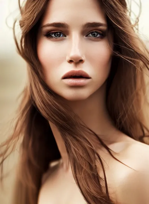 Prompt: a gorgeous female with long brown hair, photo by oliver valsecchi, realistic, perfect face, half body shot, wide angle, sharp focus, 8 k high definition, insanely detailed, intricate, elegant, art by stefan kostic