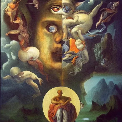 Image similar to allegory of the soul, surrealism, high detail, masterpiece, oil on canvas