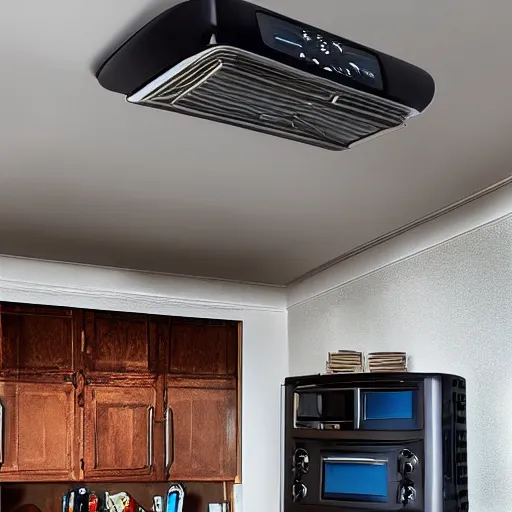 Image similar to extremely large ceiling-mounted toaster