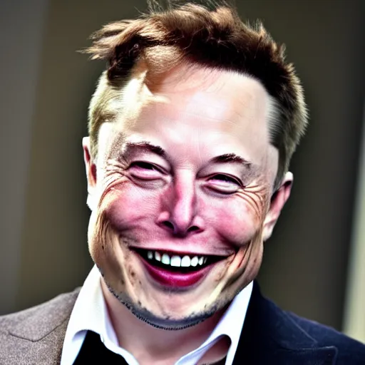 Prompt: elon musk wearing a crown and smiling, hd photo