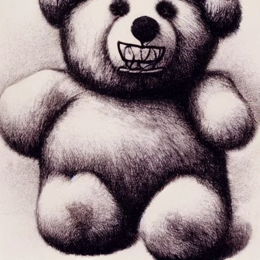 Image similar to fluffy teddy bear drawn by salvador dali