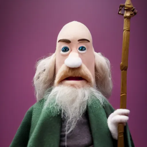 Prompt: Albus Dumbledore depicted as a muppet, photography, cinematic lighting