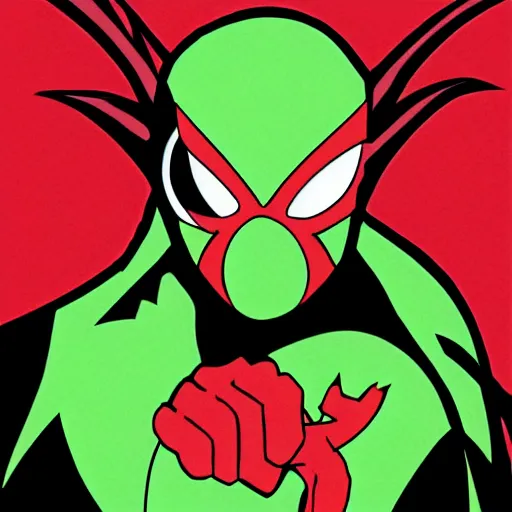 Image similar to Spawn by Todd-MacFarlene, SVG, Vector sticker, flat colors, full-body, uncropped, white-space-surrounding-subject