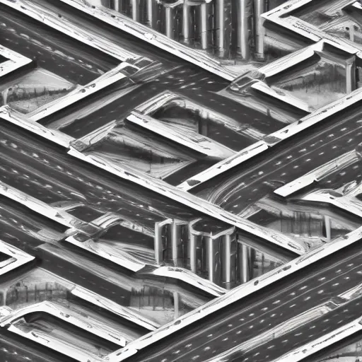 Image similar to a highway designed by mc escher