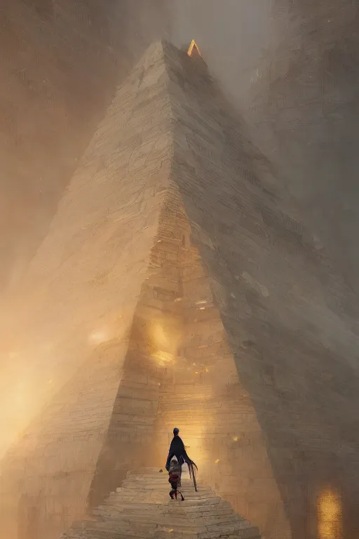 Image similar to inside of a pyramid of gizah, intricate, elegant, volumetric lighting, digital painting, highly detailed, artstation, sharp focus, illustration, concept art, ruan jia, steve mccurry