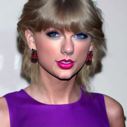 Image similar to taylor swift made of purple skin