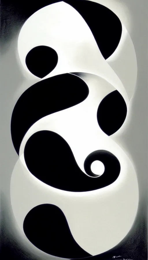 Prompt: Abstract representation of ying Yang concept, by Rob Hefferan